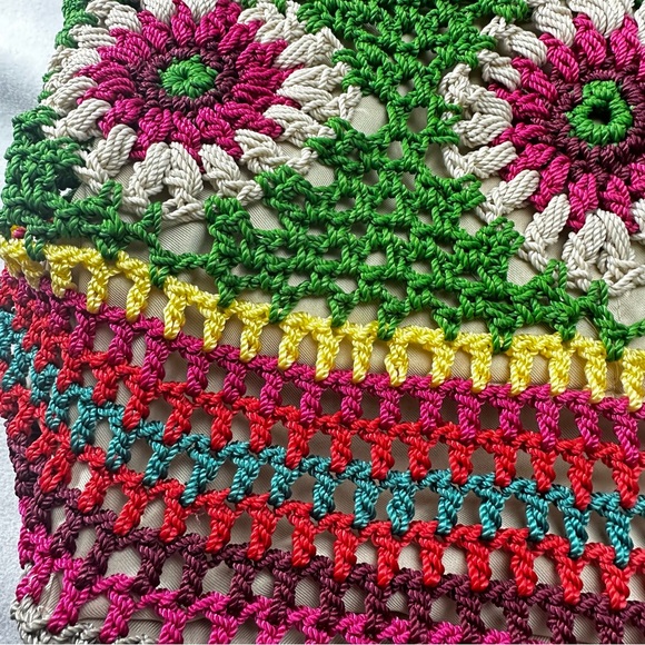 The Sak Crochet Purse Beach Boho Shoulder Bag Tote Multi Floral Patch Summer - Picture 3 of 11